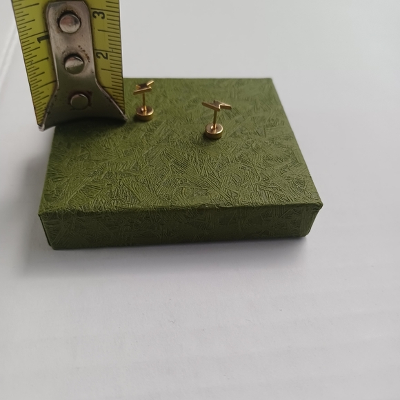 Mjust Lightning Stud Titanium Earrings NEW -Hypoallergenic -Flat Back -Sensitive - Picture 7 of 10